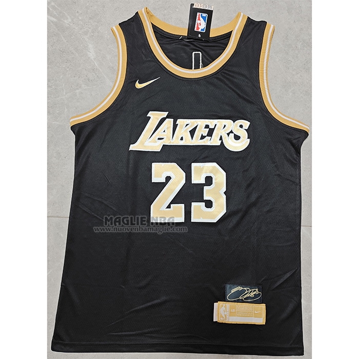 Maglia
 LeBron James NO 23 Los Angeles Lakers Select Series Or
 Nero
